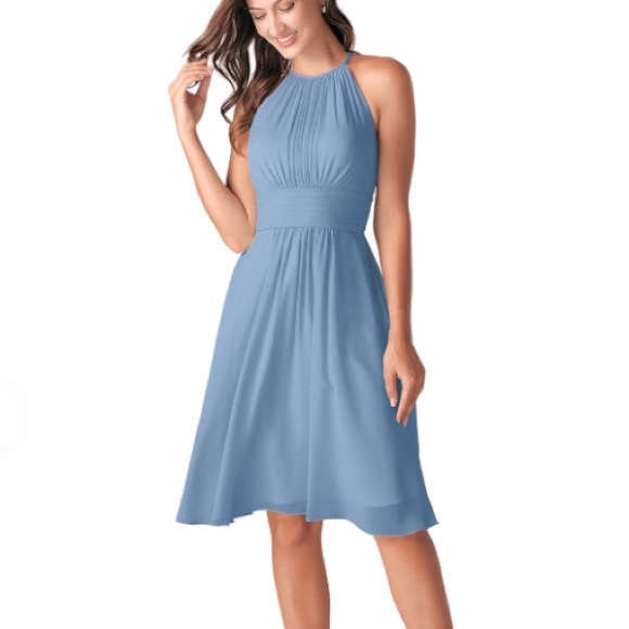 🎉 3 for $25 - NWT Dusty Blue Chiffon bridesmaid’s/wedding guest dress - Picture 1 of 5